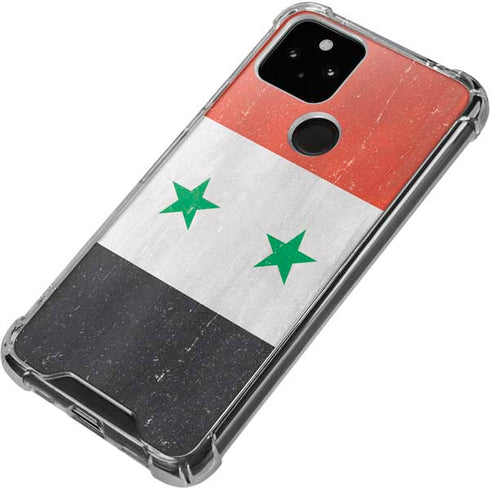 Syria Flag Distressed Google Pixel 5a 5G Clear Case